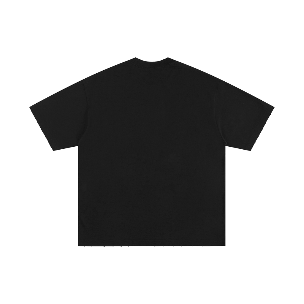 ESSENTIAL HEAVYWEIGHT HAND-FRAYED TEE BLACK