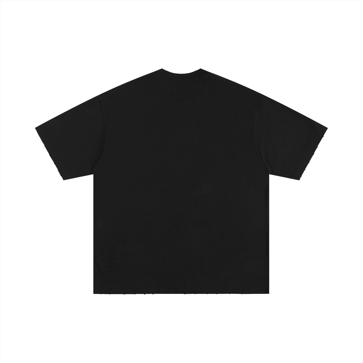 ESSENTIAL HEAVYWEIGHT HAND-FRAYED TEE BLACK