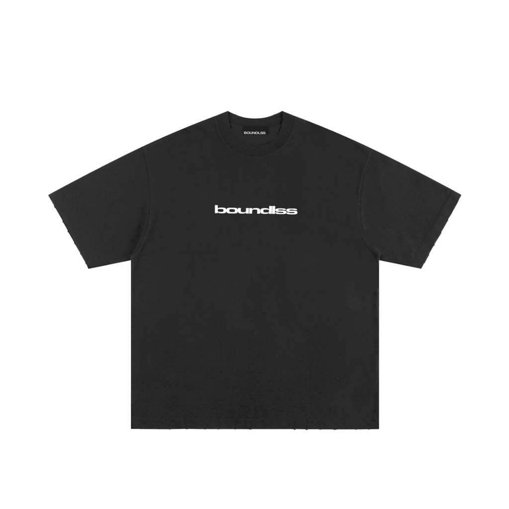 ESSENTIAL HEAVYWEIGHT HAND-FRAYED TEE BLACK