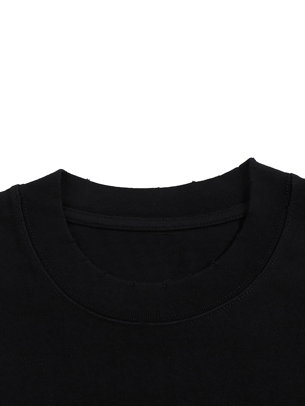 ESSENTIAL HEAVYWEIGHT HAND-FRAYED TEE BLACK