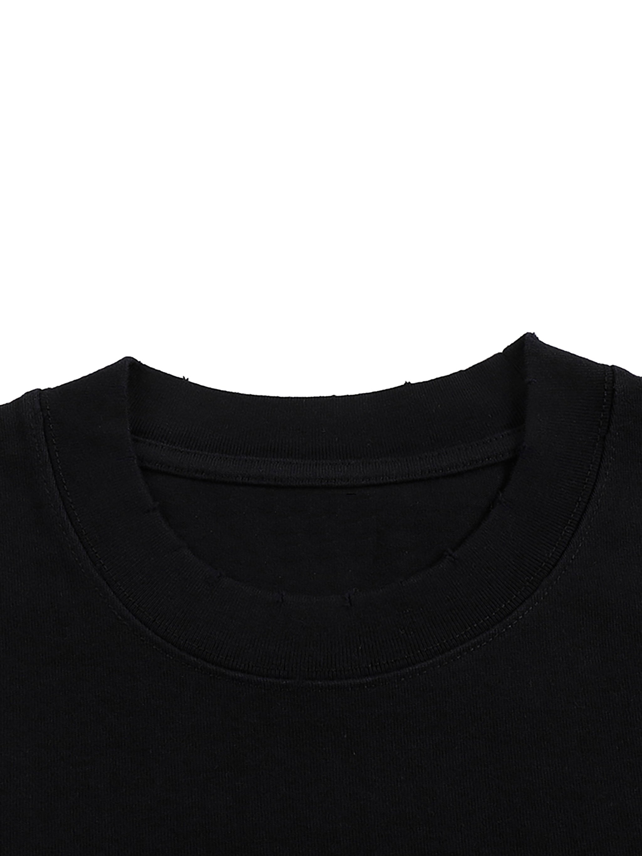 ESSENTIAL HEAVYWEIGHT HAND-FRAYED TEE BLACK